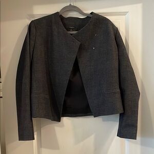 Barely-Worn Ann Taylor Factory Gray Blazer Modern Minimalist Design
